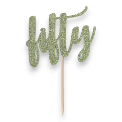 Picture of FIFTY CAKE TOPPER L.GOLD GLITTER